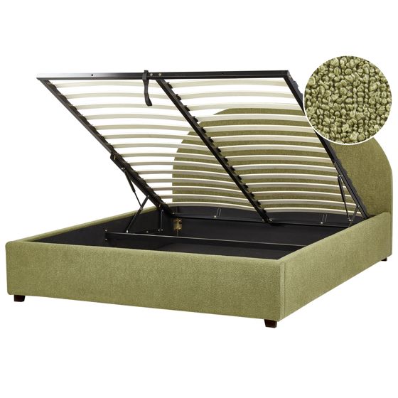 Sänky säilytystilalla buklee VAUCLUSE 160 x 200 cm Vaaleanvihreä