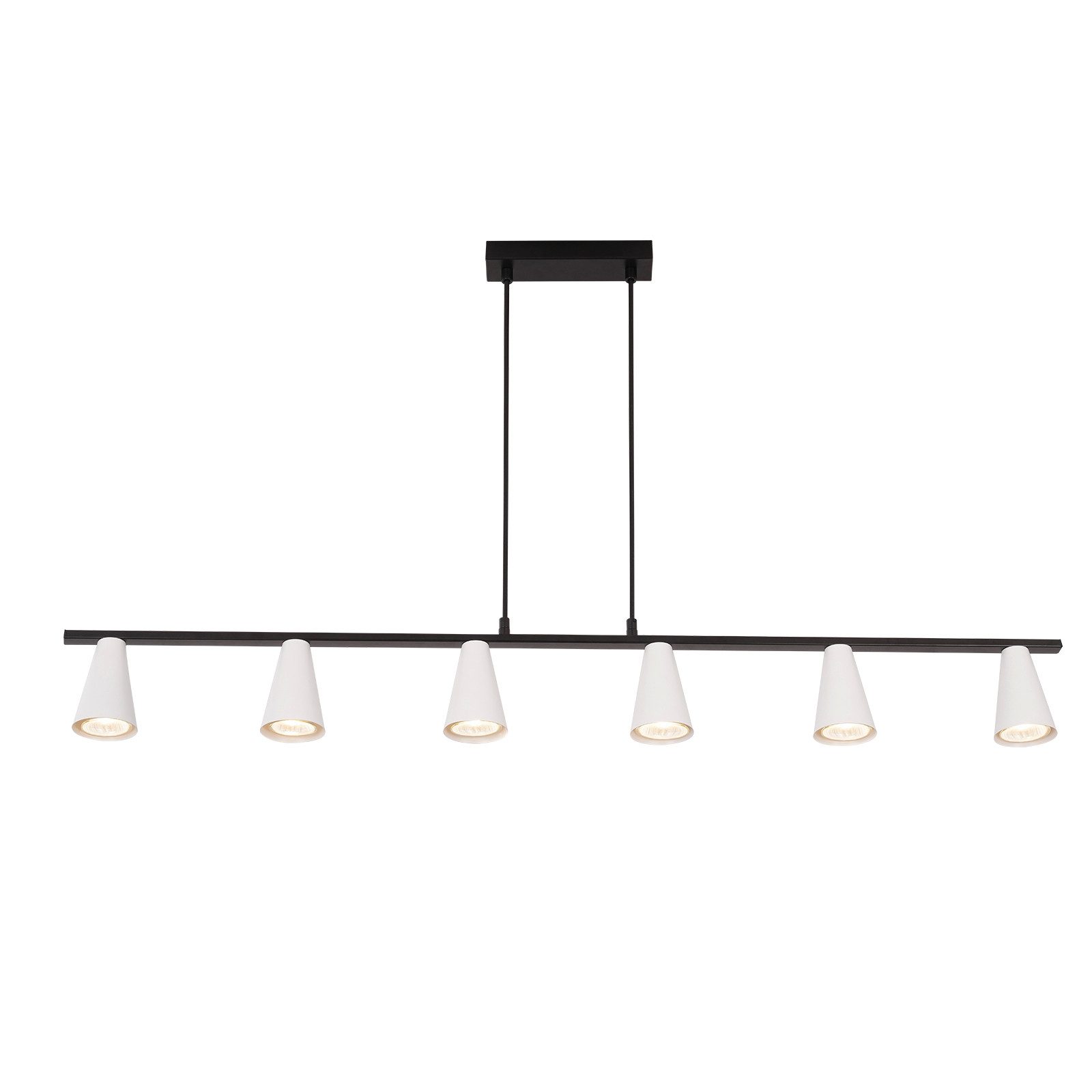 NETTLIFE riippuvalaisin ruokapöydän, riippuvalaisin 6 lamppua - moderni Valkoinen musta, GU10 metallinen, riippuvalaisin ruokapöydälle