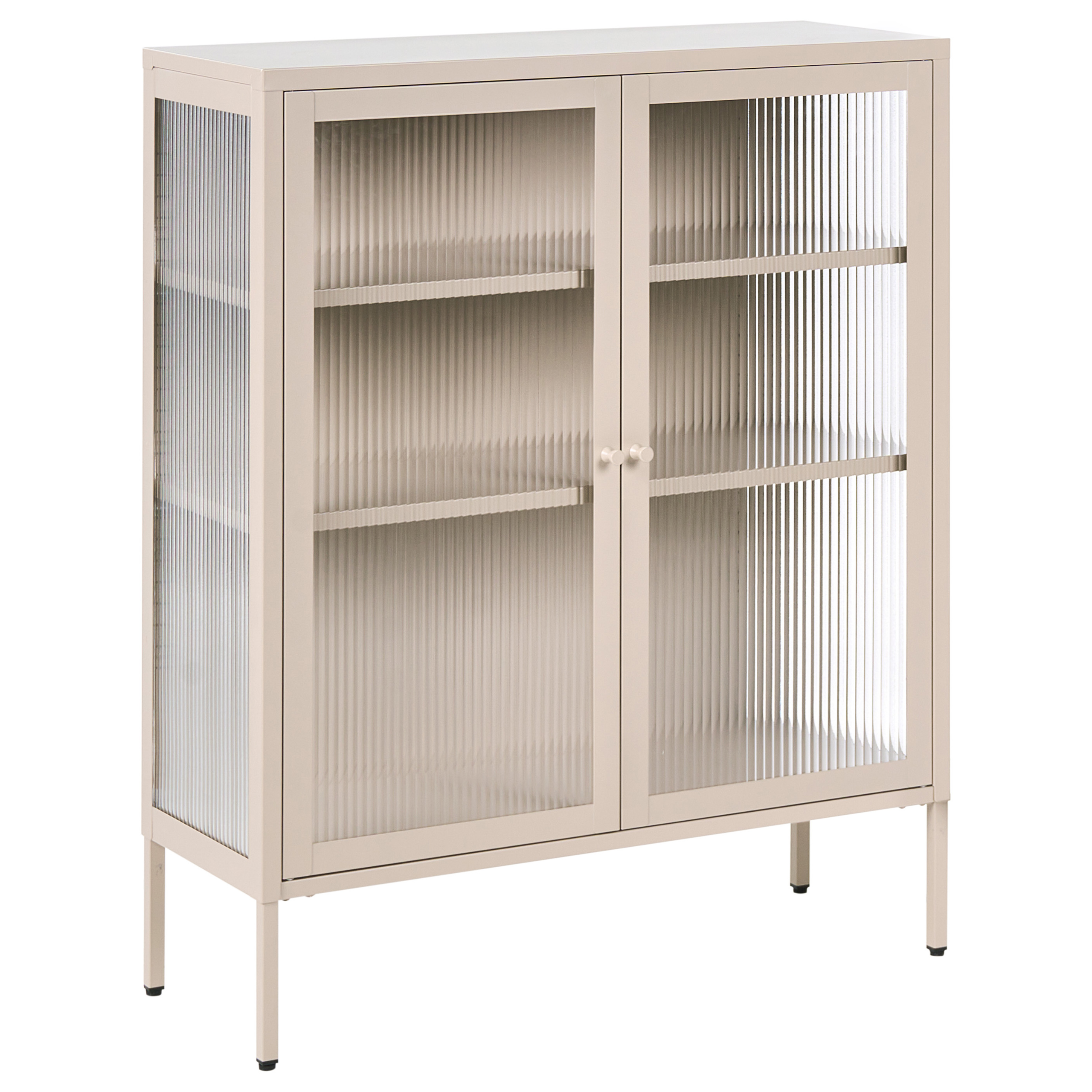 Vitriinisenkki LERRYN 90 cm Metalli Beige