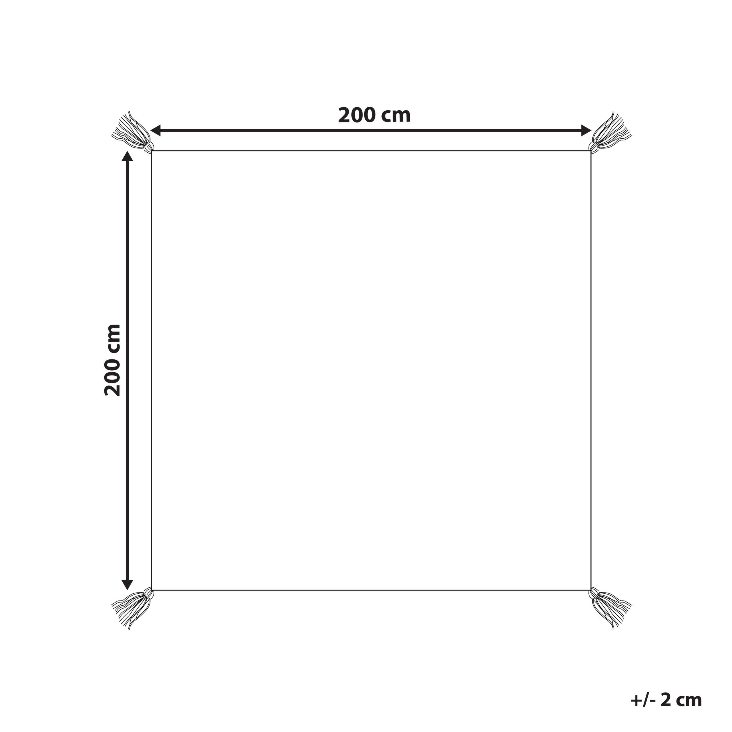 Piknikhuopa LASHARI 200 x 200 cm Persikka