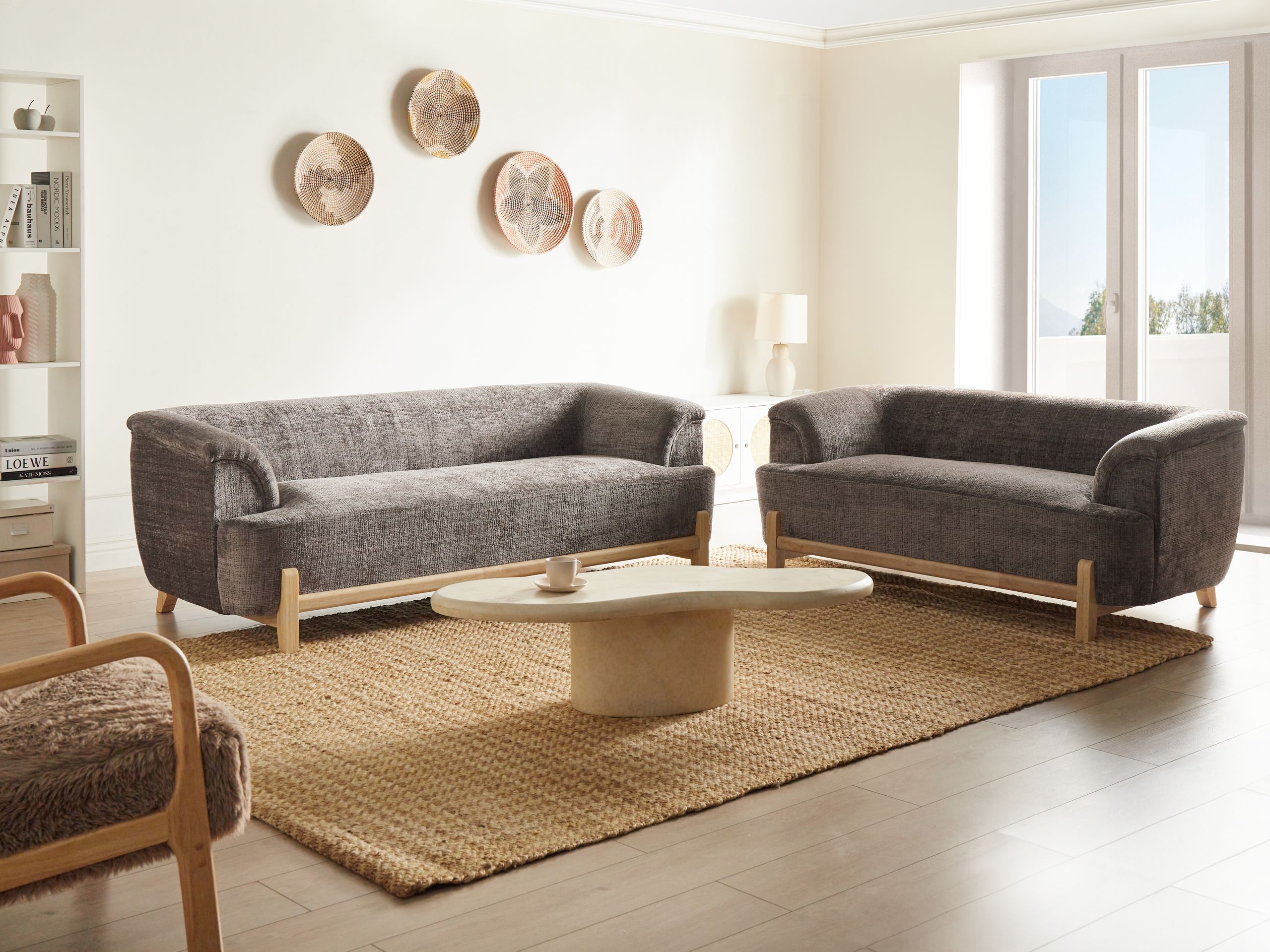 Sohvaryhmä 5-istuttava ALNOR chenille Ruskea