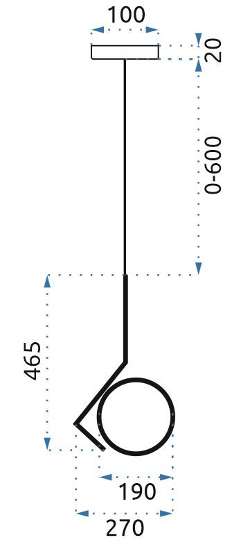 TOOLIGHT riippuva kattovalaisin APP429-1CP kulta, 46,5x27x60cm