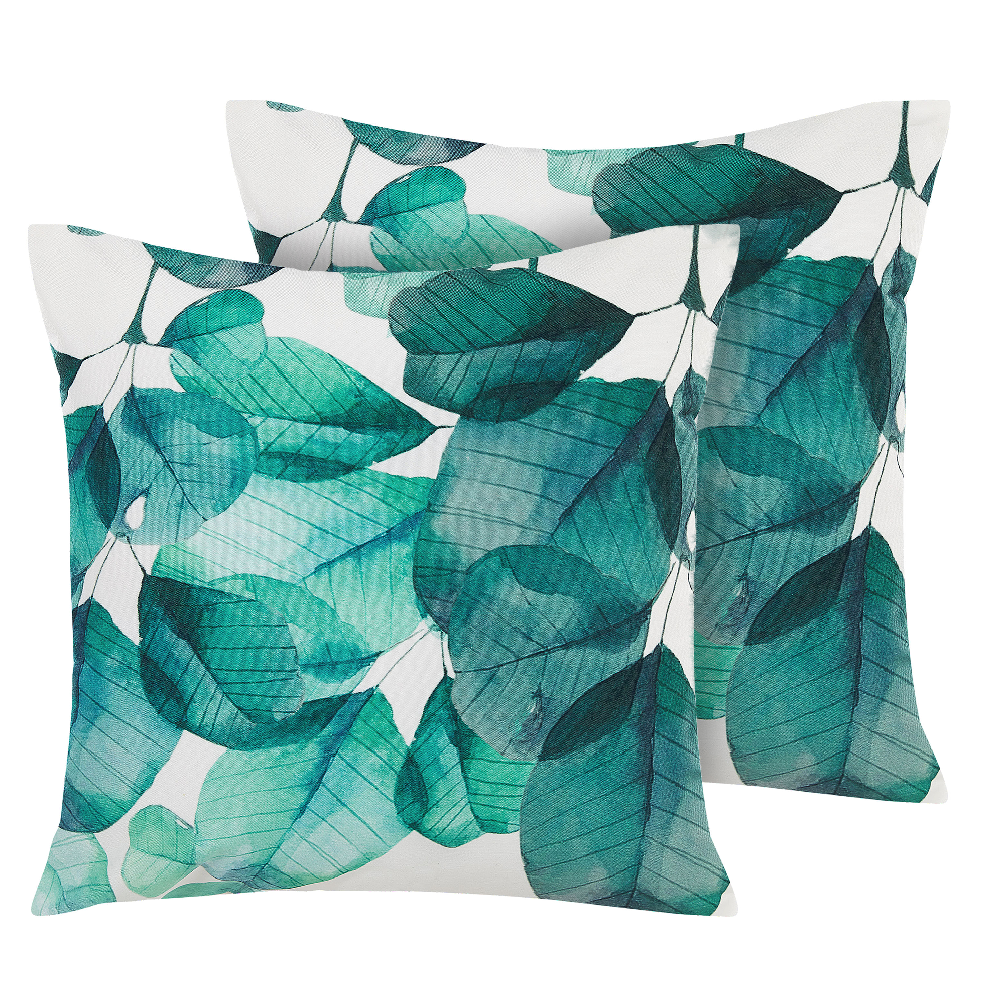 Ulkotyynysetti 2 kpl TREBBO Kasvikuvio 45 x 45 cm Sinivihreä