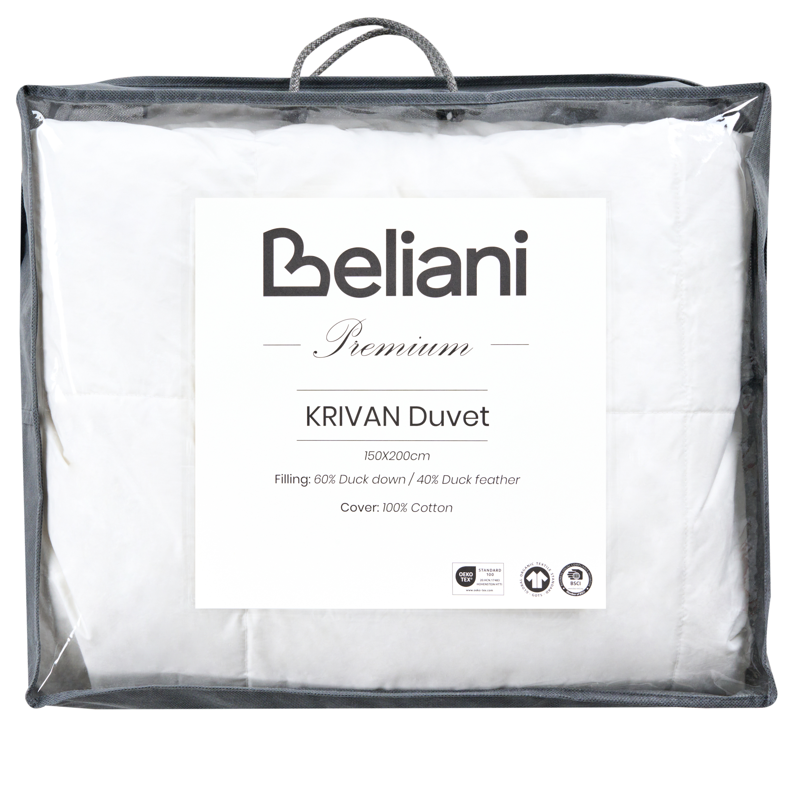 Peitto kevyt lämmin KRIVAN ankanhöyhenet ja -untuva 150 x 200 cm