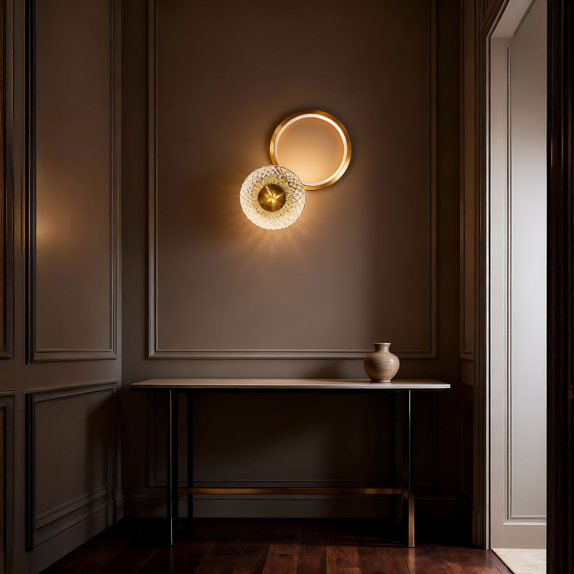 TOOLIGHT seinävalaisin LHJ071-W harjattu kulta, 18X18X30CM