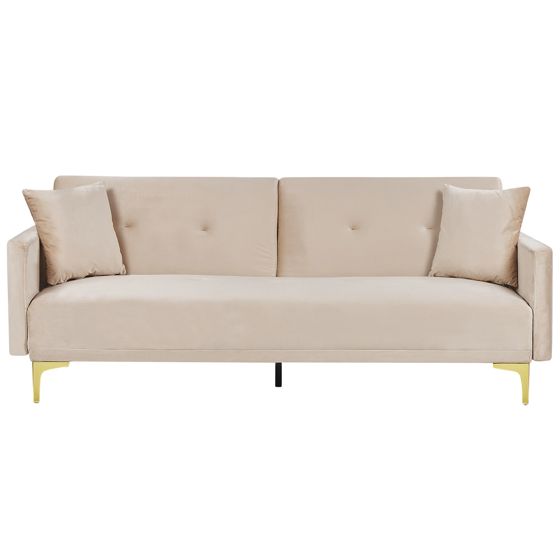 Vuodesohva LUCAN sametti Beige 3-istuttava