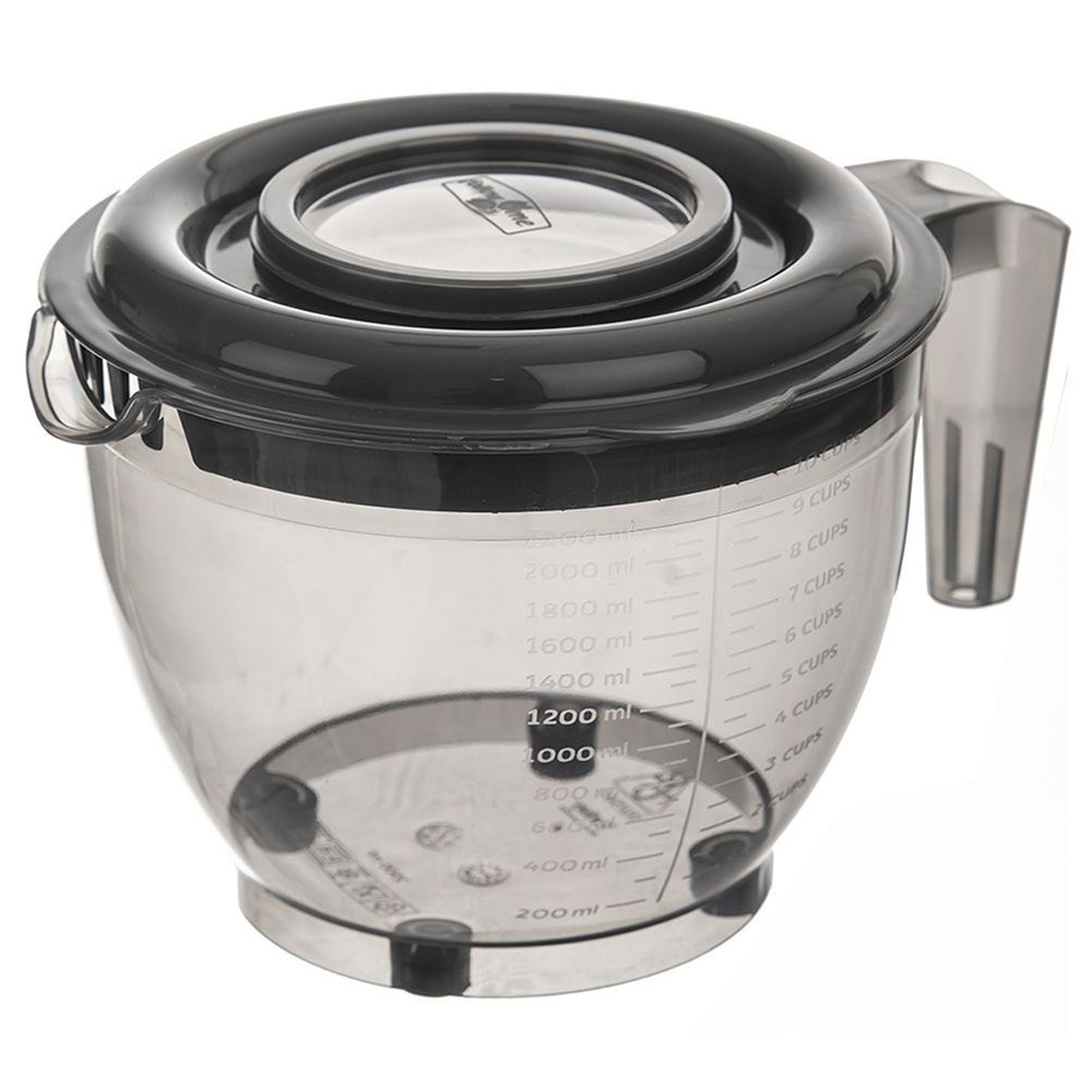 Keittiön sekoituskulho kannella, mittakuppi, HARMAA, 2,5 l