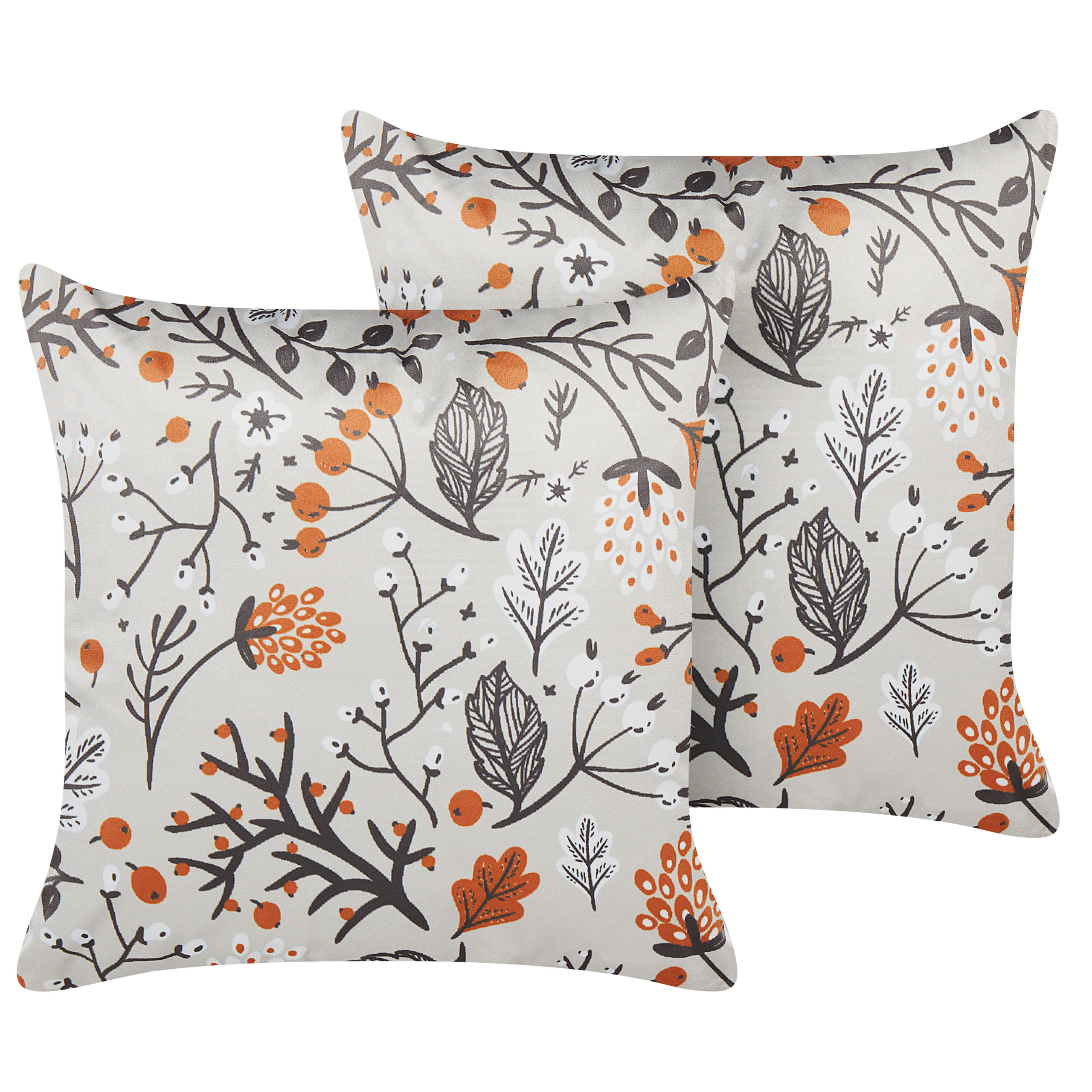 Koristetyynysetti 2 kpl MONTBRETIA sametti 45 x 45 cm Monivärinen Kasvikuvio