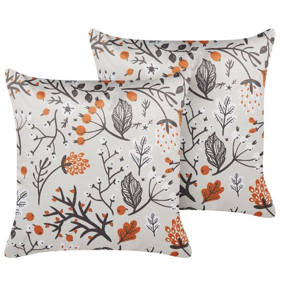 Koristetyynysetti 2 kpl MONTBRETIA sametti 45 x 45 cm Monivärinen Kasvikuvio