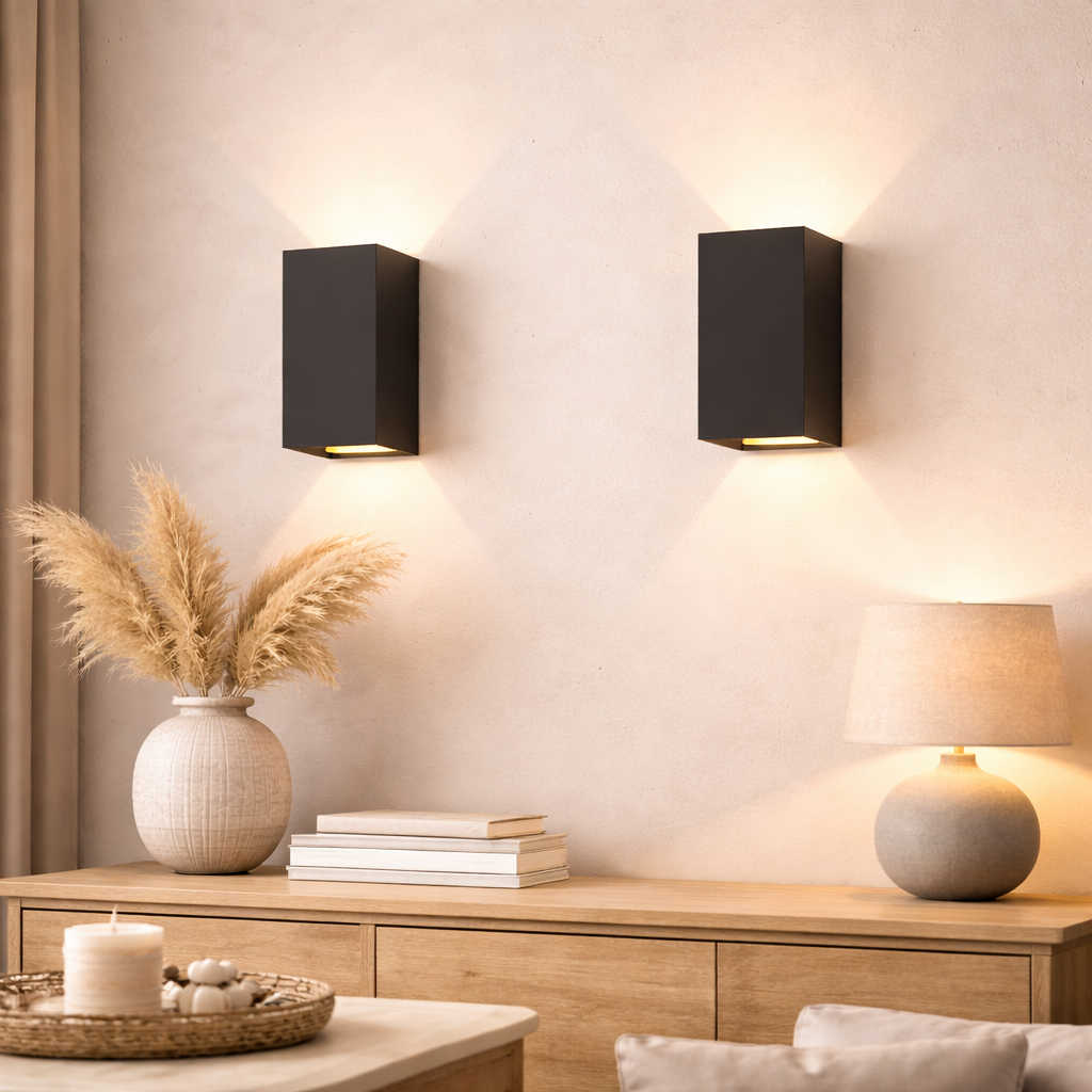 NETTLIFE 2Kpl, LED - seinävalaisin, ulko - ja, sisäkäyttöön: musta, seinävalaisin, ulkovalaisin, talon, seinävalaisin 5W IP65, lämmin valkoinen, 3000K