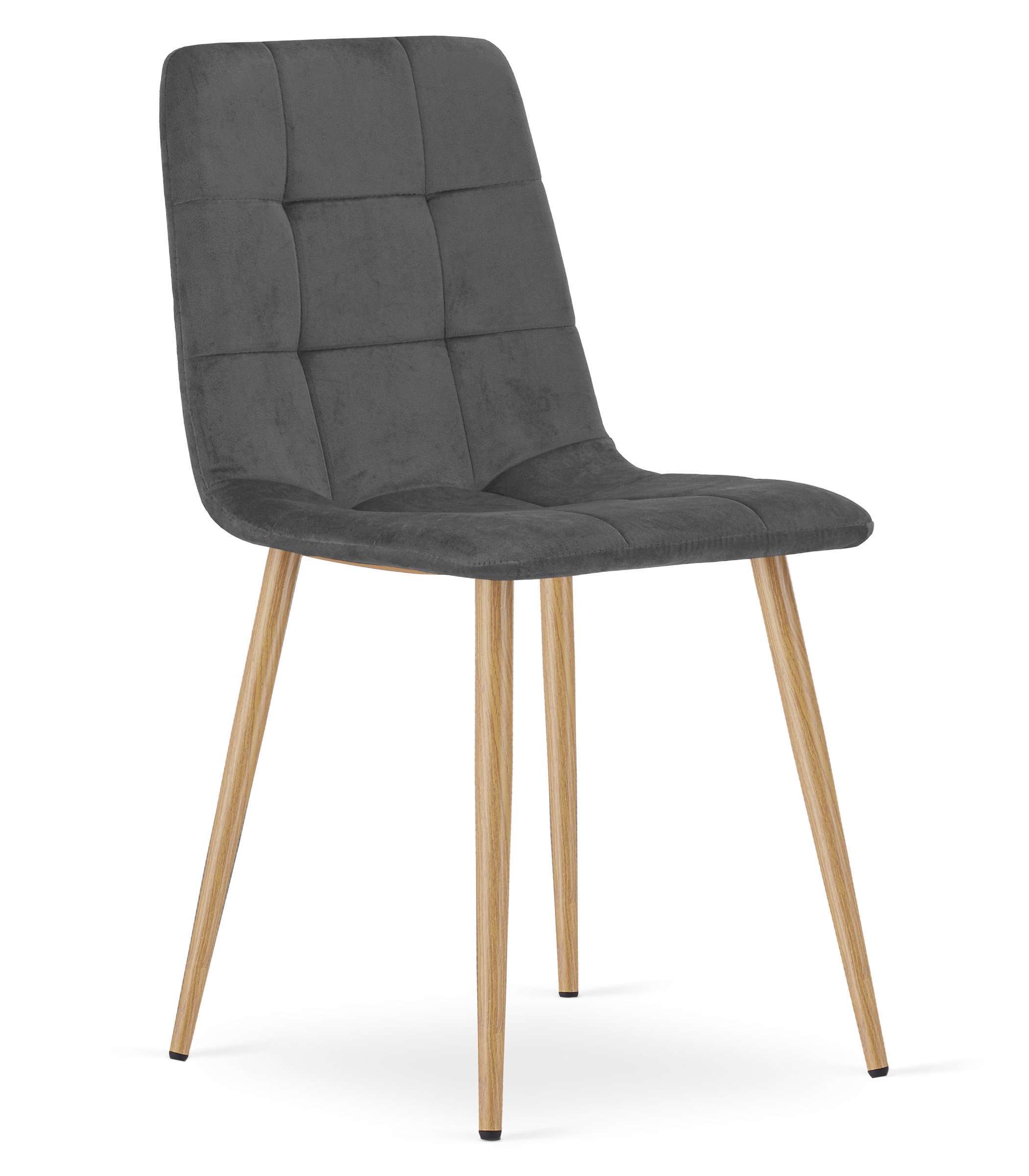 KARA-tuoli, tummanharmaa sametti, puunväriset jalat (1 kpl)