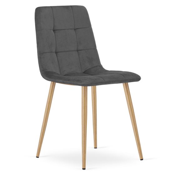 KARA-tuoli, tummanharmaa sametti, puunväriset jalat (1 kpl)