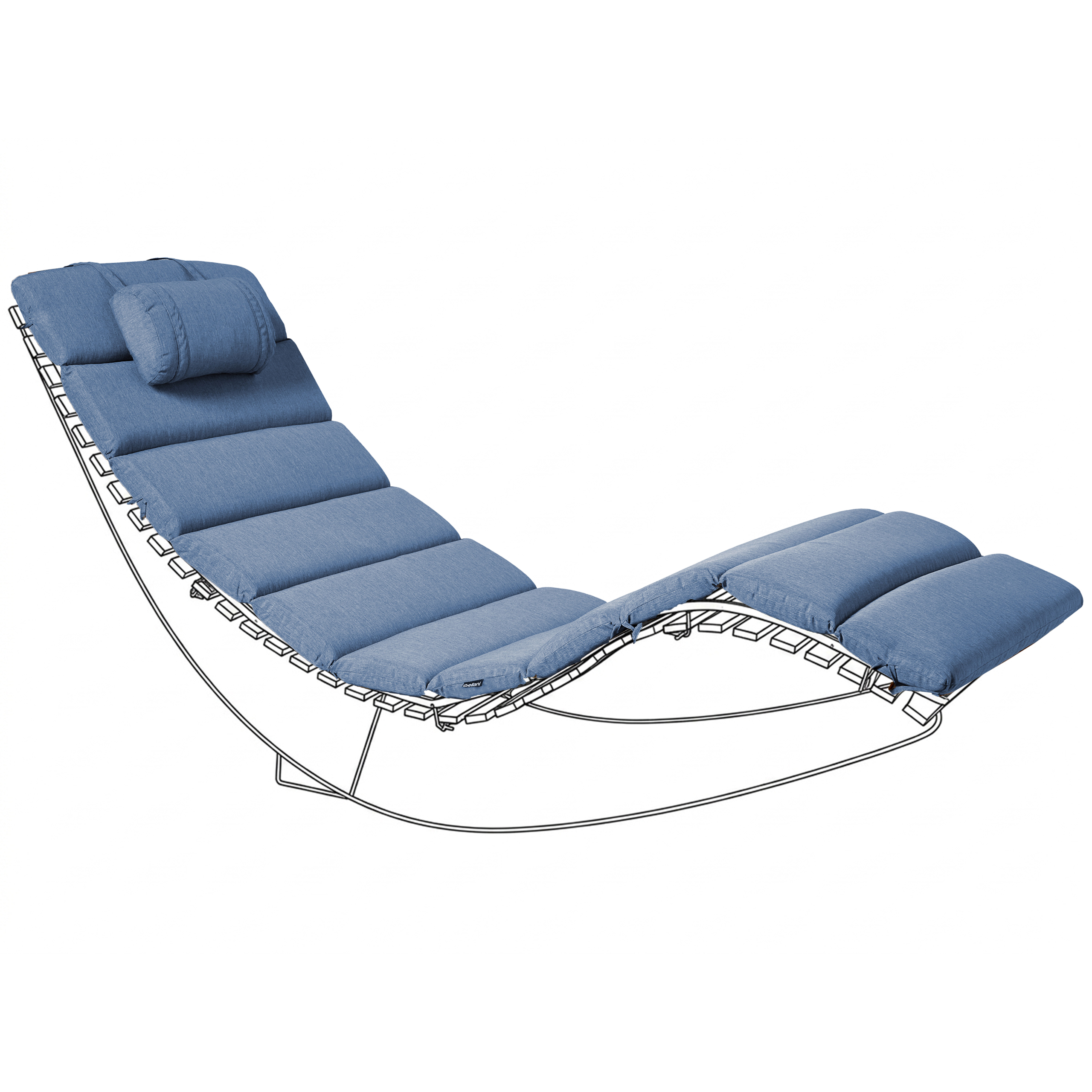 Aurinkotuolin pehmuste BRESCIA PREMIUM 180 x 60 cm Sininen