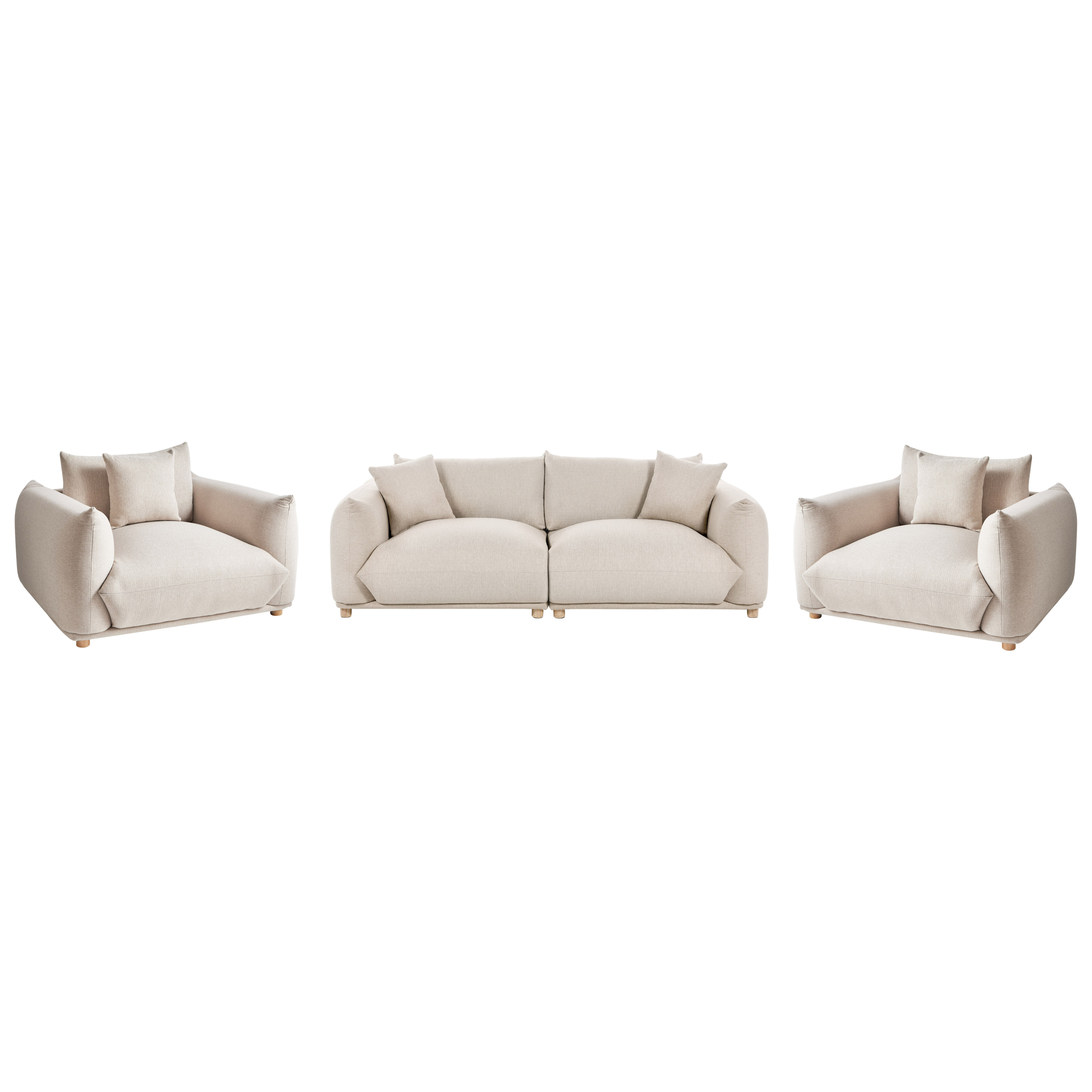 Sohvaryhmä 5-istuttava LUVOS kangas Vaaleanbeige