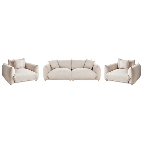 Sohvaryhmä 5-istuttava LUVOS kangas Vaaleanbeige