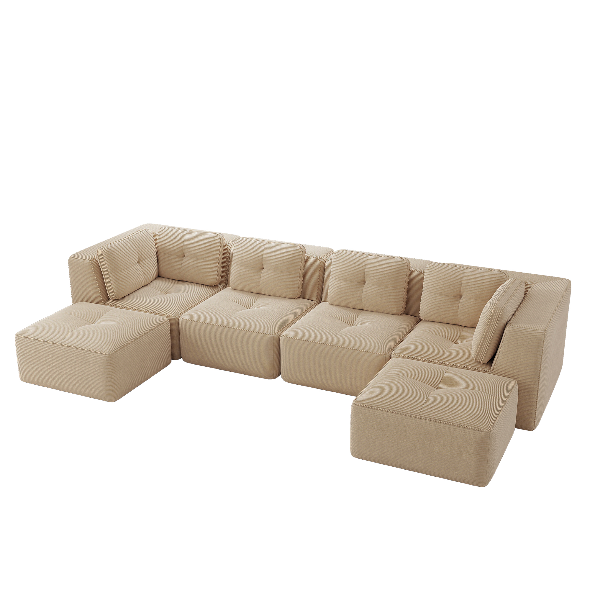 moduulisohva 4-paikkainen beige kankas moderni säilytystilalla varustettu