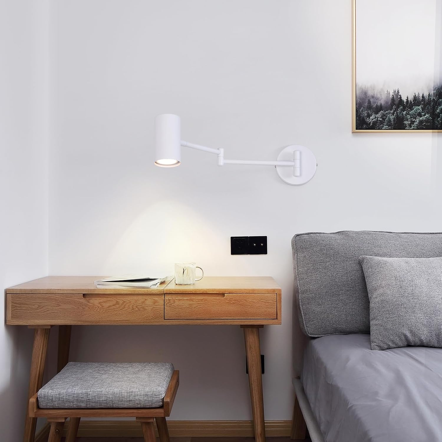 NETTLIFE Sisäseinävalaisin, GU10- Makuuhuoneen, lamppu, Seinäkohdevalaisin, Seinävalaisimet, Moderni Valkoinen, Ilman, Polttimoa