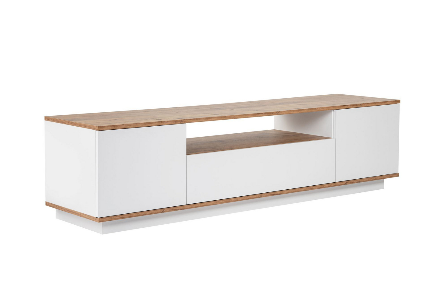 Norda Design Moderni TV-taso, 180 cm, 100 % melamiinipinnoitettu, painalluksella avautuvat ovet | tyylikäs skandinaavinen muotoilu