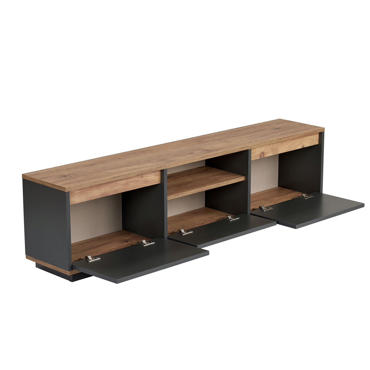 Norda Design Tyylikäs TV-taso, 160 cm, 100 % melamiinipäällystetty, 18 mm paksu | Moderni muotoilu