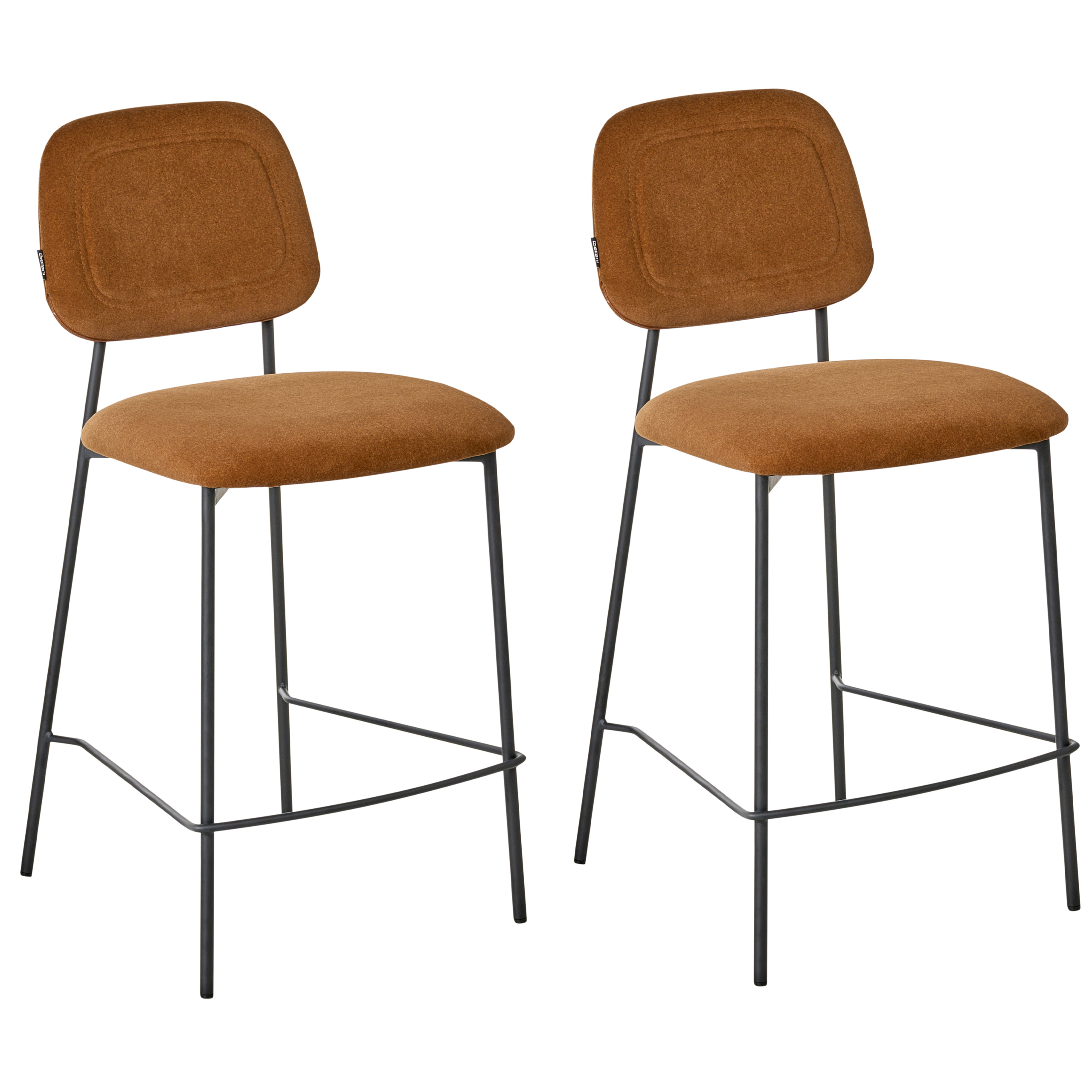 Baarituolisetti 2 kpl DUETTE sametti Kullanruskea