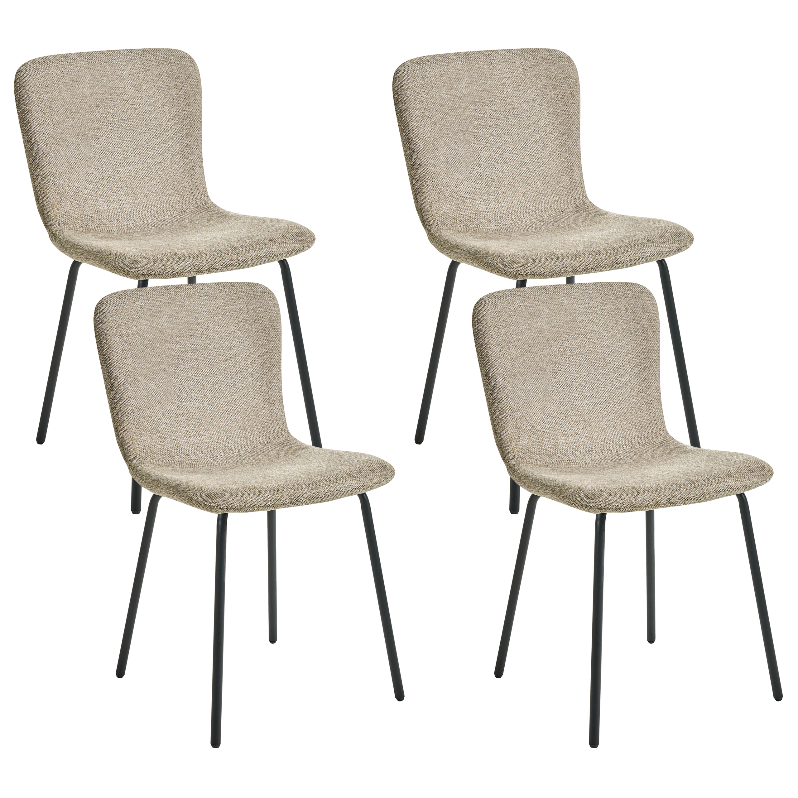Ruokatuolisetti 4 kpl CALDWELL Kangas Beige