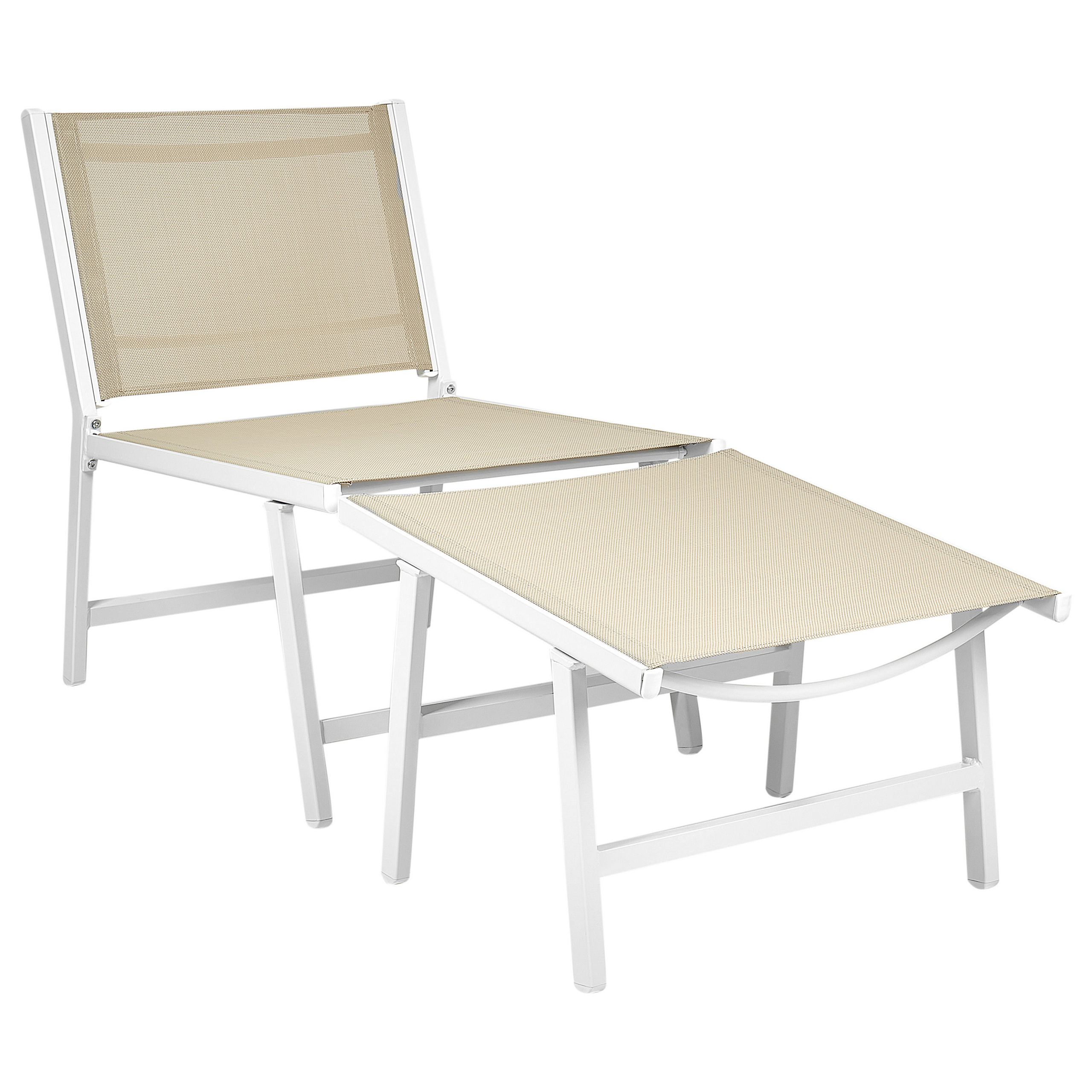 Puutarhatuoli MARCEDDI rahilla Metalli Valkoinen/beige