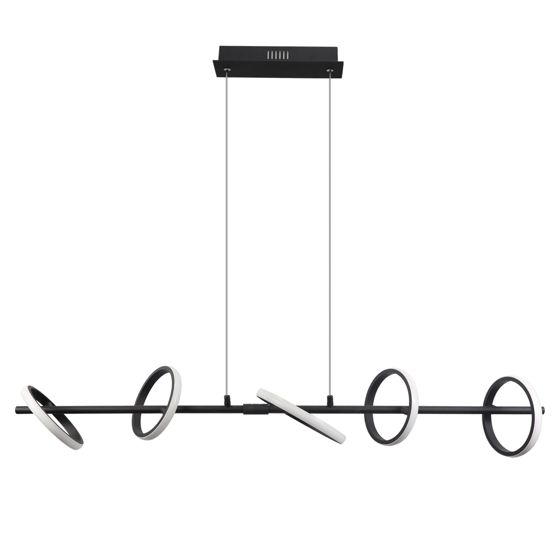 NETTLIFE moderni, LED - riippuvalaisin, musta, halkaisijaltaan, 106cm, rengasmuotoinen, himmennettäväKaukosäätimellä, 42W