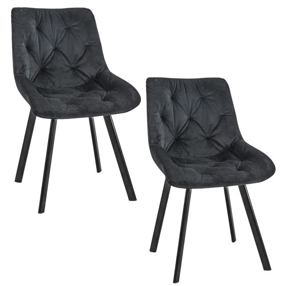 Akord Setti 2 Tuolia Musta 50x43x49