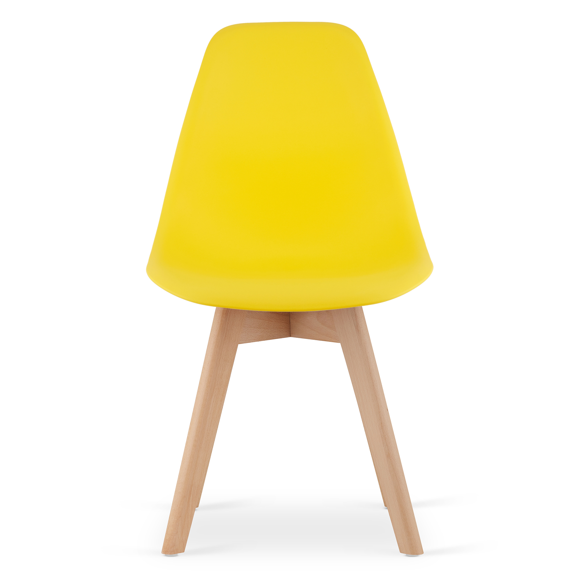 Tuoli - Leobert - KITO - keltainen/luonnonväriset jalat - 46x54,5x80 cm