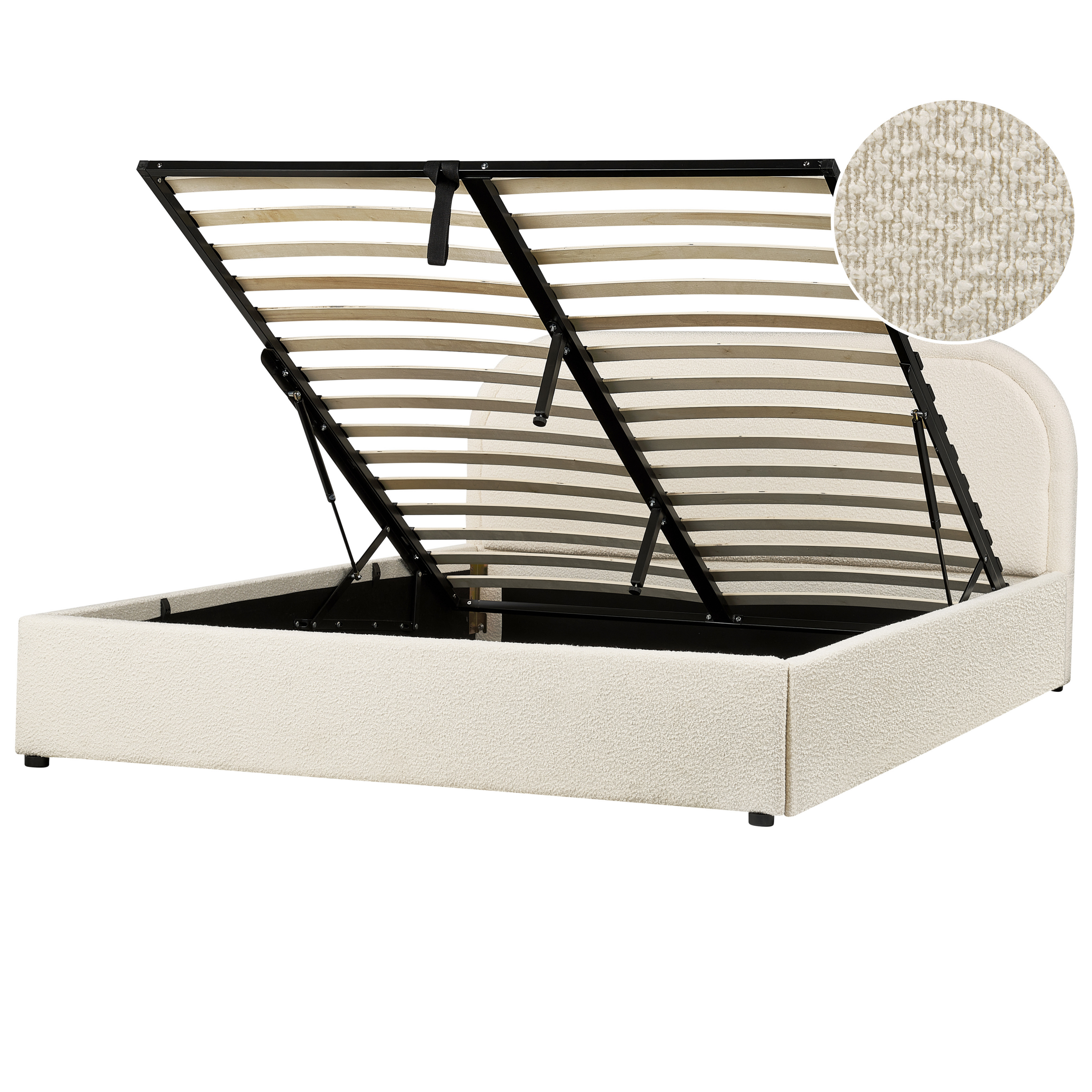 Sänky säilytystilalla buklee QUILLIEN 160 x 200 cm Vaaleanbeige