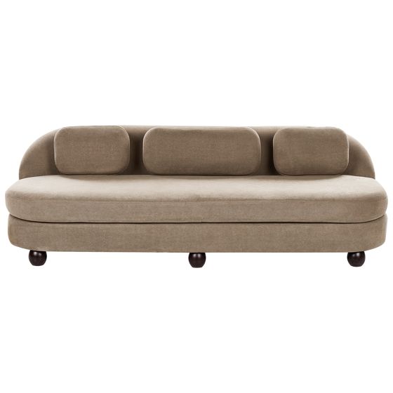 Sohva 3-istuttava FANSEN kangas Vaaleanruskea