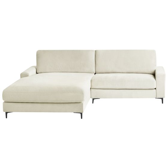 Kulmasohva MALOY chenille Luonnonvalkoinen 3-istuttava Oikea