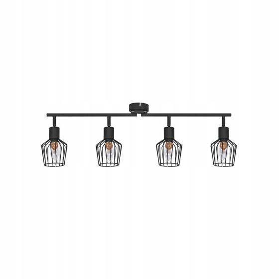 NETTLIFE 4 E14 - kattospottivalaisinta - metallia, 350° kääntyvä teollinen eteisvalaisin, seinävalaisin eteiseen ja olohuoneeseen, musta