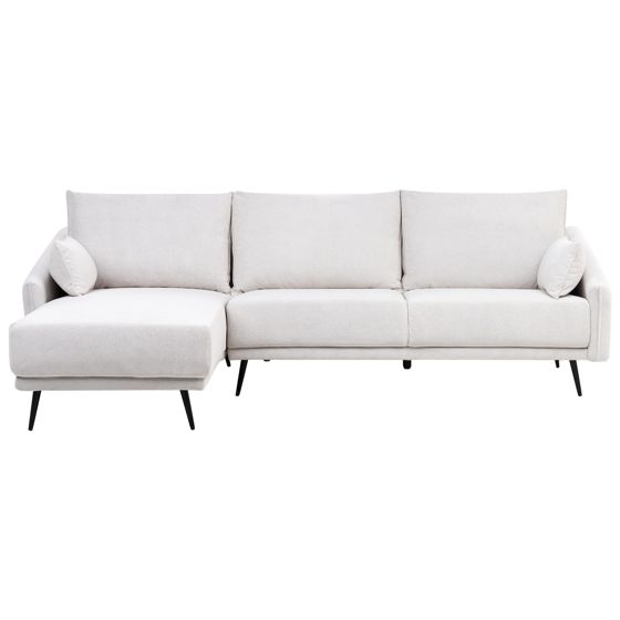 Kulmasohva VARDE kangas Luonnonvalkoinen 3-istuttava Oikea