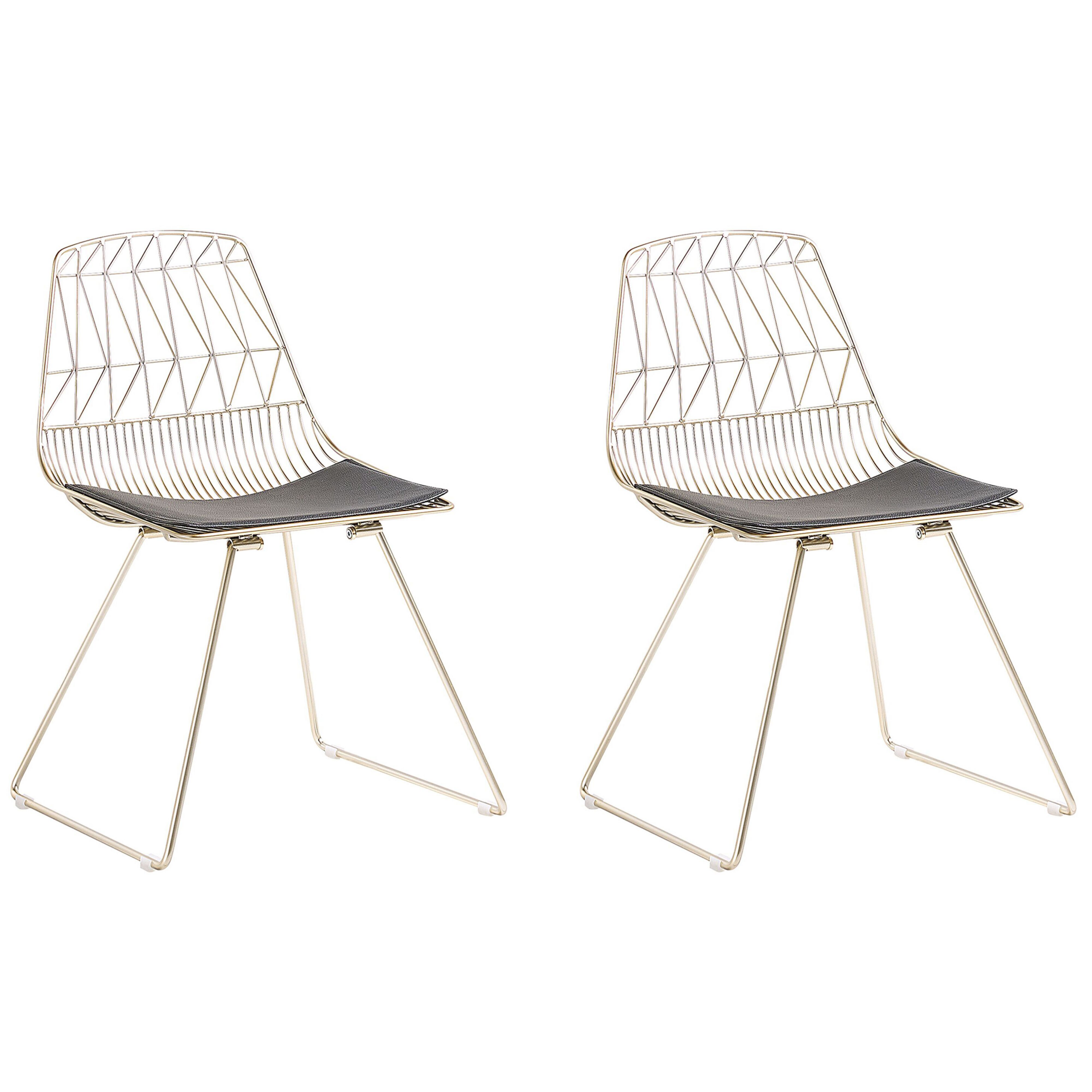 Ruokatuolisetti 2 kpl HARLAN metalli Kulta