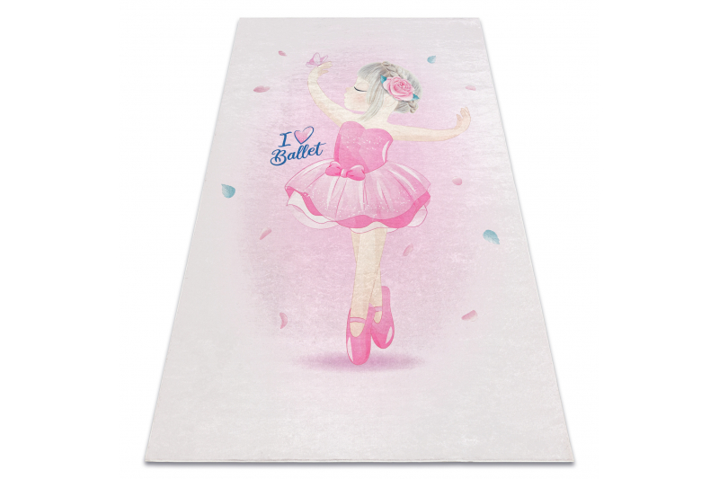 BAMBINO 42830 matto Ballerina lapsille liukumaton - pinkki 200x290 cm