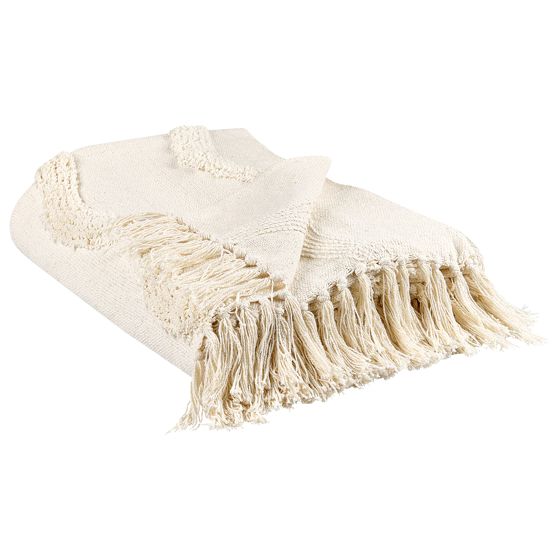 Torkkupeitto KHARI puuvilla 125 x 150 cm Vaaleanbeige