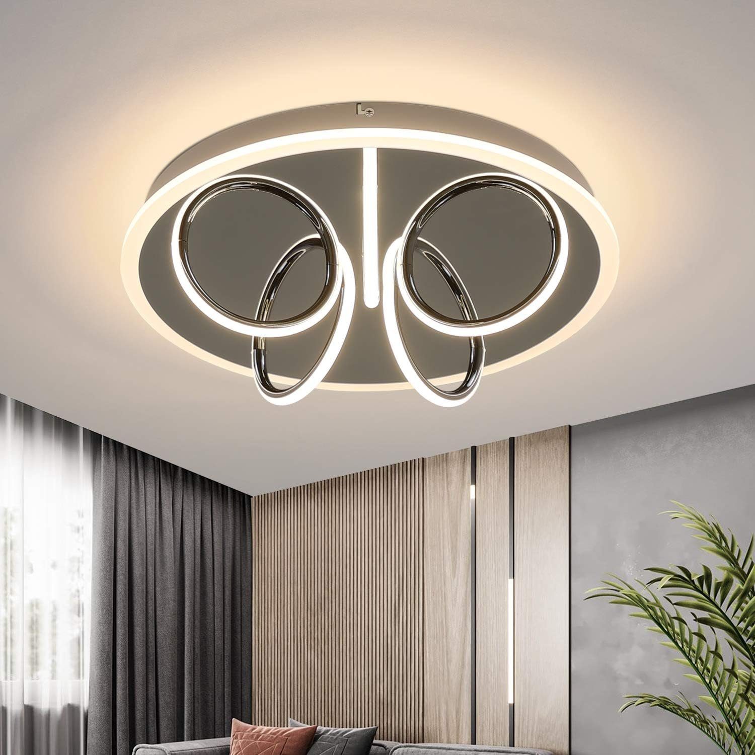 NETTLIFE LED - kattovalaisin olohuoneeseen, lämmin valkoinen valo, 41 W, 3000 K, 43 x 12, 5 cm, moderni valaisin makuuhuoneeseen