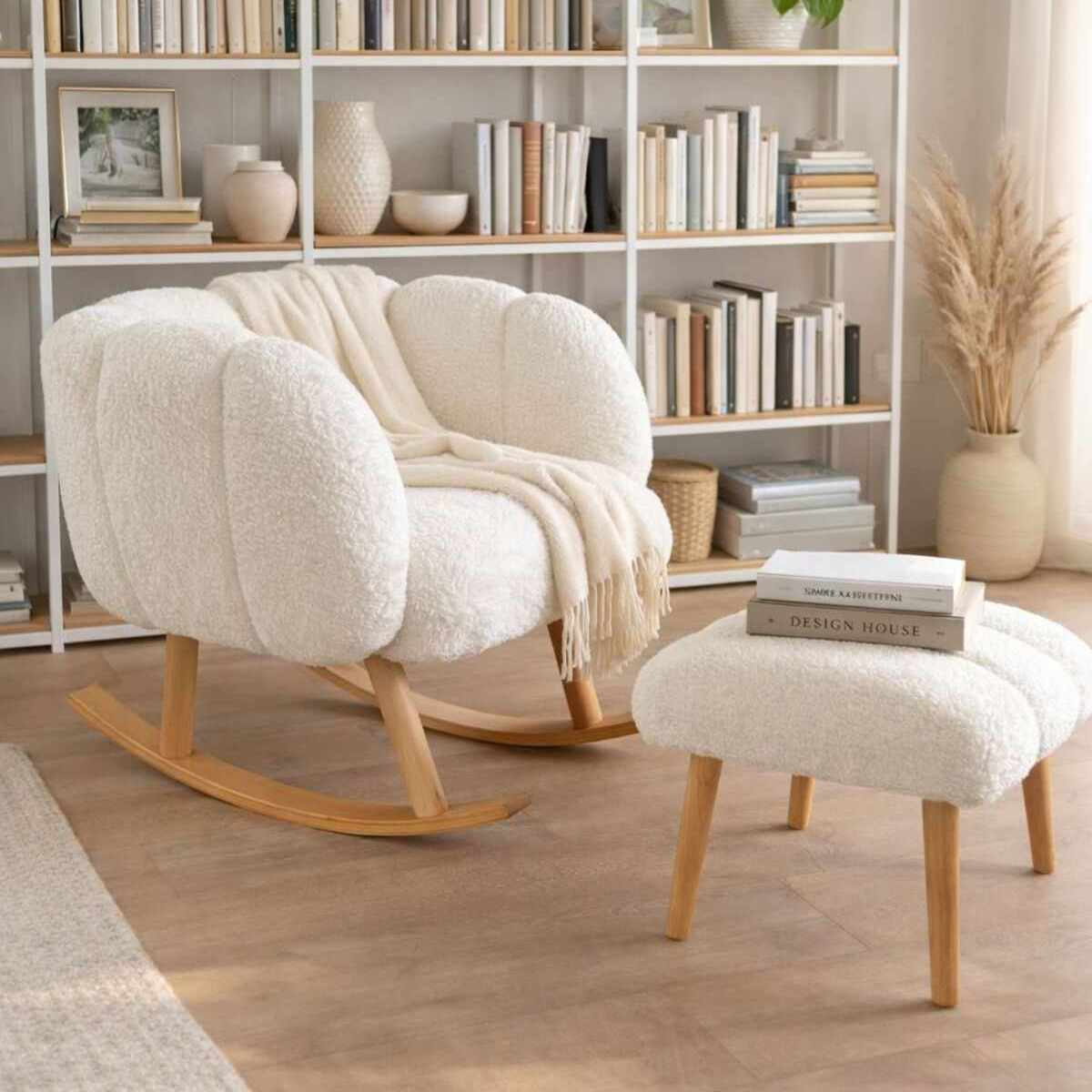 Norda Design Nojatuoli- ja rahisetti (2 Pieces) Lotus Lotus Wing Chair 42 x 70 x 94 cm