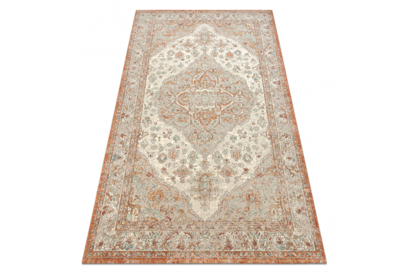 Villamatto SOHO - Ornamentti, ruusuke, luonnollinen terrakotta / beige