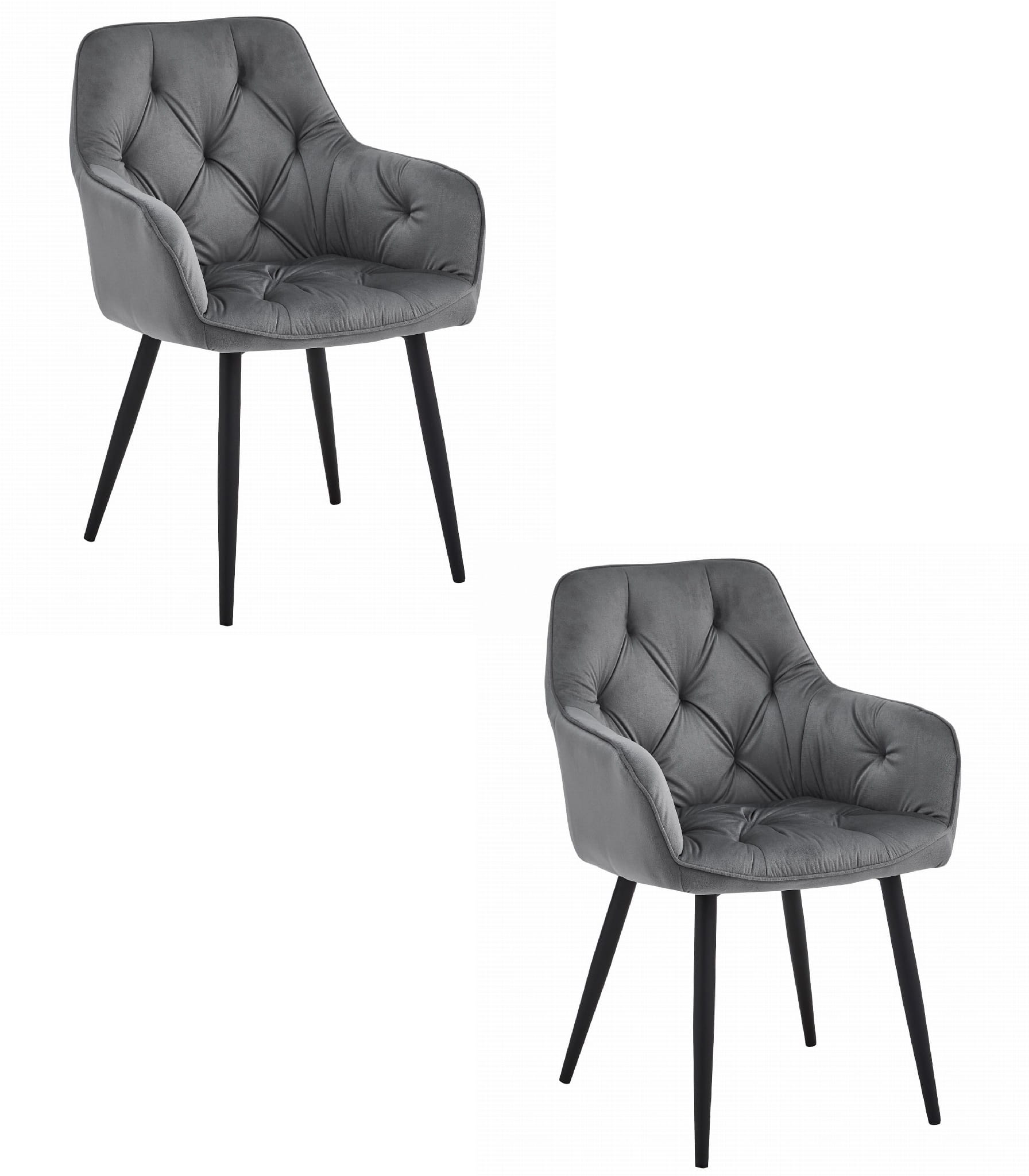 JORK tuoli - tummanharmaa sametti / mustat jalat x 2