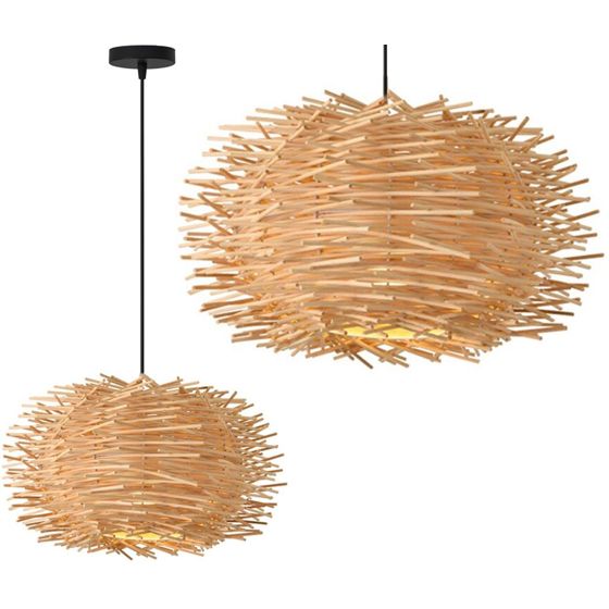 TOOLIGHT riippuva kattovalaisin APP884-1CP NATURAL BOHO ruskea, 19x36x80cm