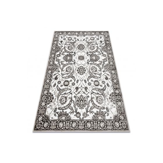 Matto MATEO 8037/944 Klassinen kehyskuviolla, kukat - rakenne harmaa / beige 80x150 cm