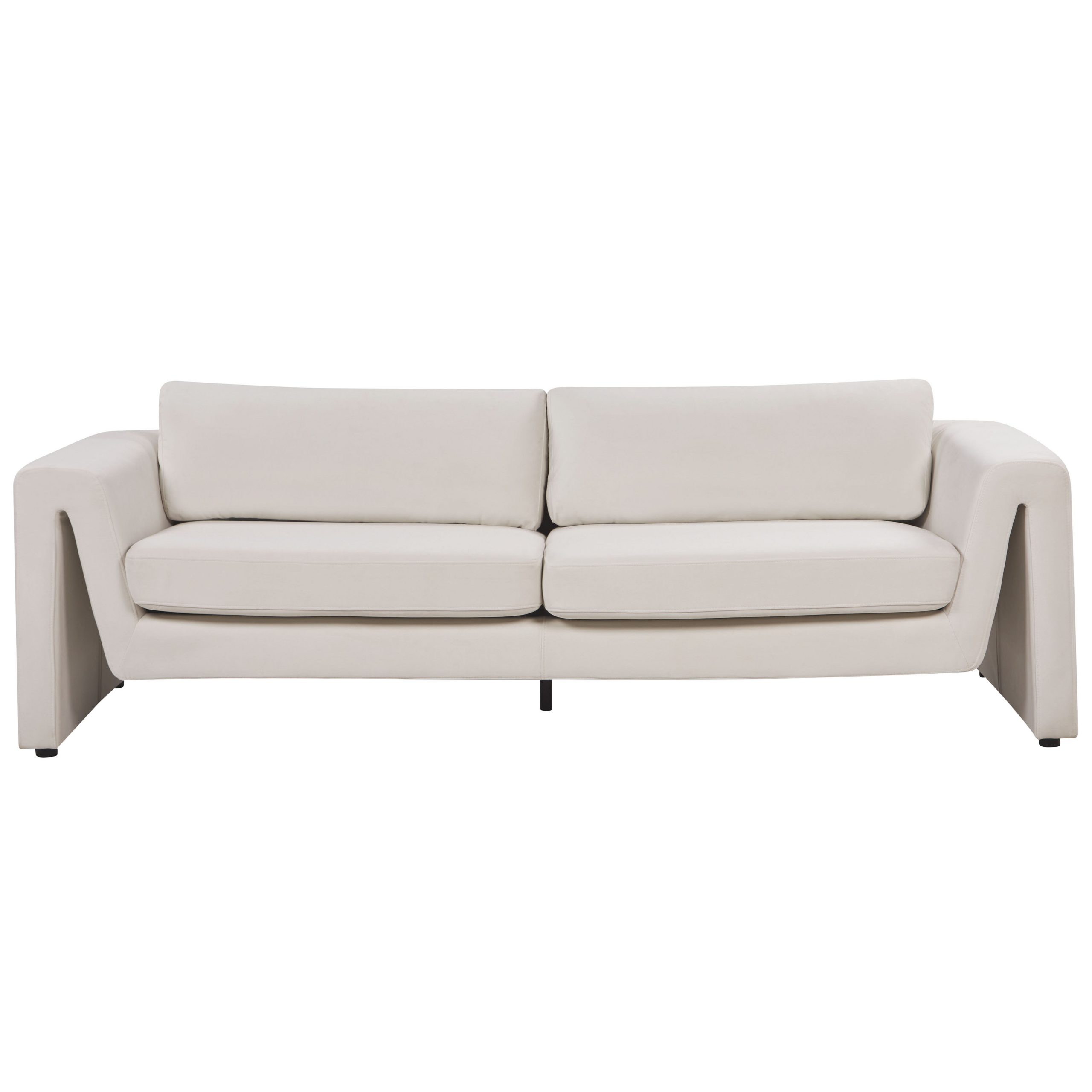 Sohva MAUNU sametti Vaaleanbeige 3-istuttava