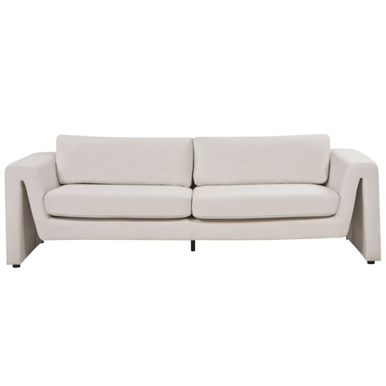 Sohva MAUNU sametti Vaaleanbeige 3-istuttava