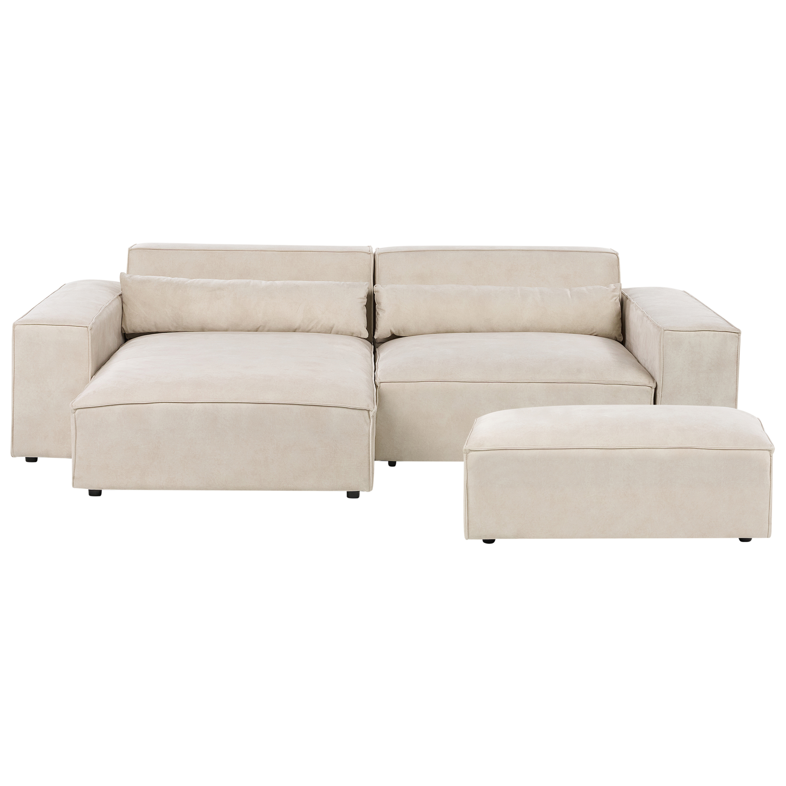 Moduulikulmasohva 2-istuttava HELLNAR sametti Vaaleanbeige ja rahi Oikea