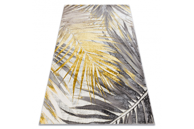 BLISS Z217AZ276 matto kulta / harmaa - Palmunlehtimatto, moderni, rakenteellinen 80x150 cm