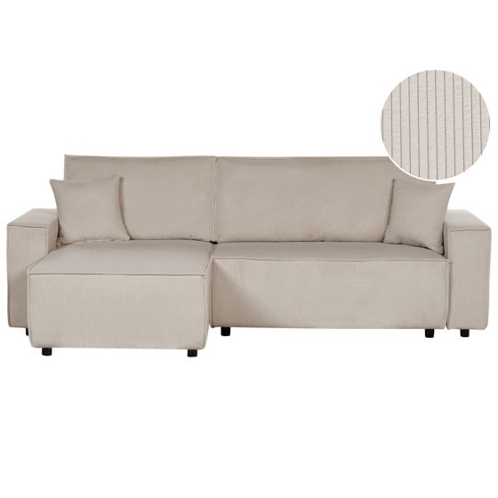 Kulmavuodesohva ABACKA vakosametti Beige 3-istuttava Oikea