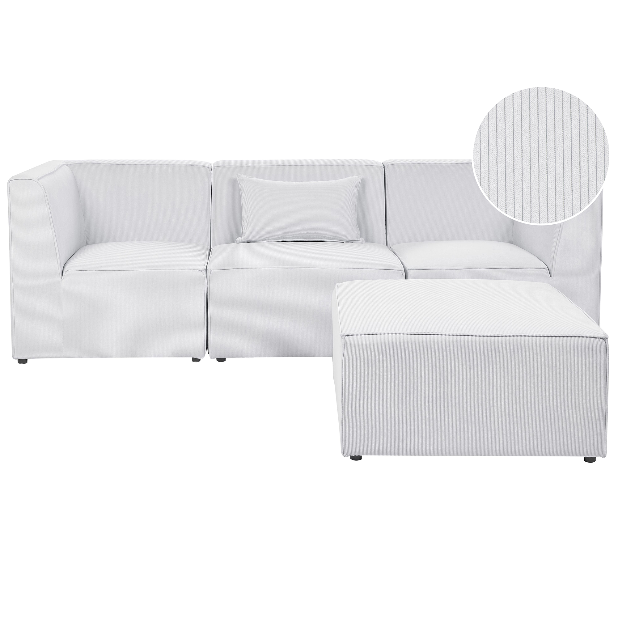 Moduulisohva 3-istuttava LEMVIG vakosametti Luonnonvalkoinen ja rahi