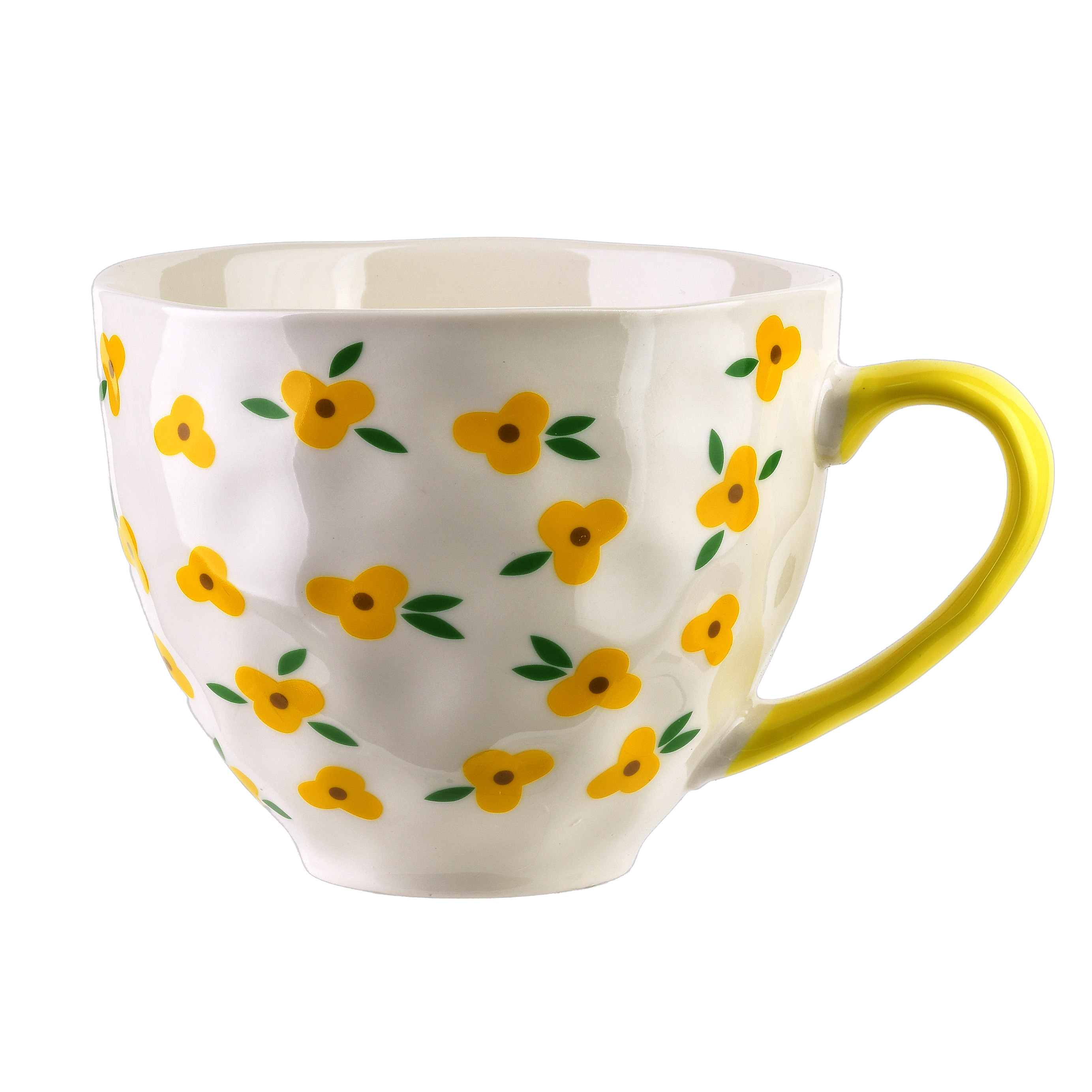 Muki posliini FLORELLA 400 ml 11x15x9 cm keltakukkainen 1 kpl